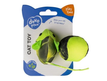 DUVO+ Hračka pre mačky s catnipom myš a lopta 2ks 16x3,8x4cm