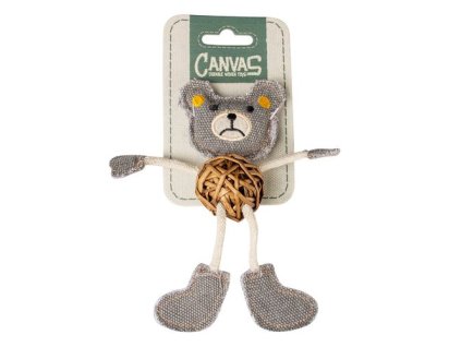 DUVO+ CANVAS hračka pre mačky s catnipom Macík hnedo/sivé 1ks 17,8x12x2,5cm