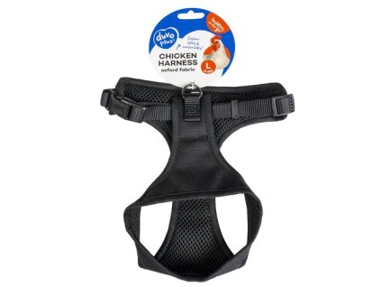 DUVO+ Chicken Harness postroj pre sliepky L 35x23x49-56cm čierny