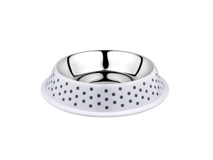 DUVO+ Protišmyková nerezová miska pre psov s dekoratívnymi bodkami 1000ml 25,8x25,8x5,1cm L