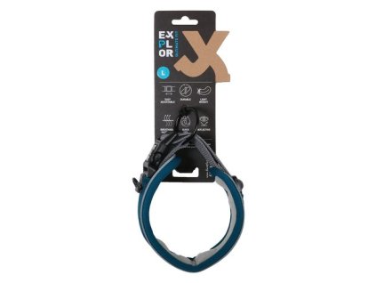 DUVO+ EXPLORER Ultimate fit CONTROL Prémiový obojok vyrobený z priedušných látok L 45-51cm benzínovo modrý