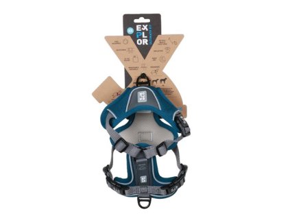 DUVO+ EXPLORER Ultimate Odolný a pohodlný postroj s reflexnou páskou XS 20-40cm - 37-45cm benzínovo modrý
