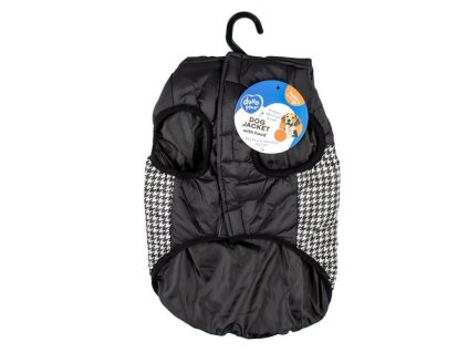 DUVO+ zimná bunda s kapucňou pre psov L 60cm pepita