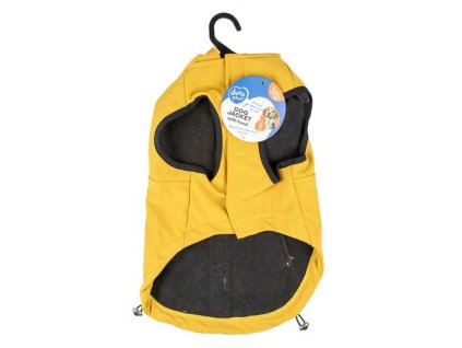 DUVO+ štýlová bunda s kapucňou pre psov XS 30cm žltá