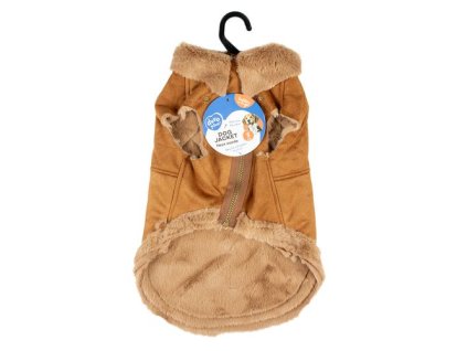 DUVO+ štýlová semišová bunda pre psov M 50cm hnedá