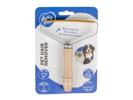 DUVO+ Kefa na odstránenie chlpov z odevu s ergonomickou drevenou rukoväťou 15,5x12,5x2,5cm