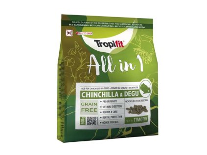 TROPIFIT ALL IN 1 Chinchilla & Degu 500g krmivo pre činčily a degu