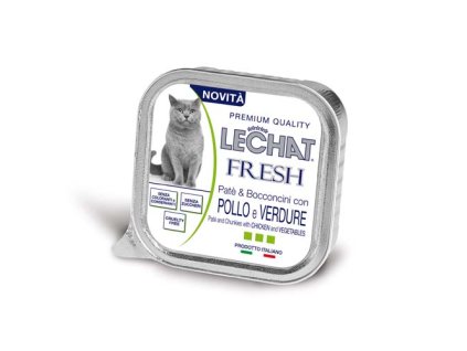 MONGE LECHAT FRESH Pate a kúsky kura & zelenina 100g pre dospelé mačky