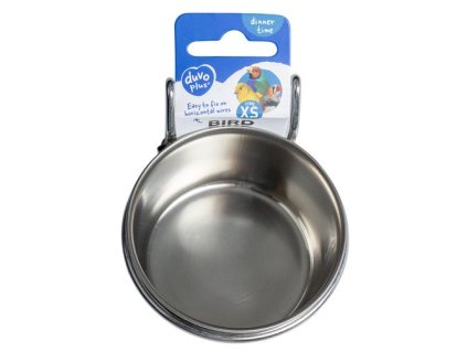 DUVO+ Závesná nerezová miska do klietky pre vtáky XS 210ml priemer 8cm