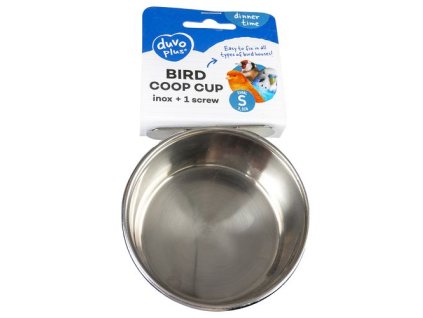DUVO+ Nerezová miska pre vtáky na priskrutkovanie do klietky + 1 skrutka S 330ml priemer 9,5cm