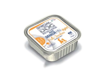 MONGE SPECIAL DOG EXCELLENCE SENIOR LIGHT pate kura & morka 150g vanička