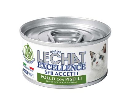 MONGE LECHAT EXCELLENCE FLAKES kompletné krmivo pre dospelé mačky -kuracie mäso s hráškom 80g