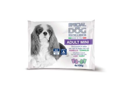 MONGE SPECIAL DOG EXCELLENCE MINI ADULT jahňa/králik multi pack 4x100g kapsička