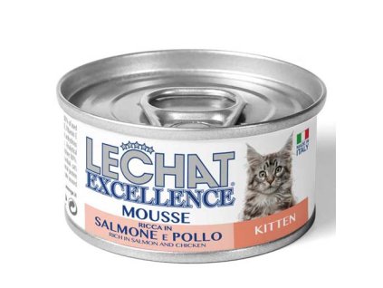 MONGE LECHAT EXCELLENCE MOUSSE Pena s lososom a kuracím mäsom pre mačiatka 85g
