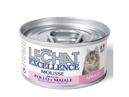 MONGE LECHAT EXCELLENCE MOUSSE Pena s bravčovým a kuracím mäsom pre dospelé mačky 85g