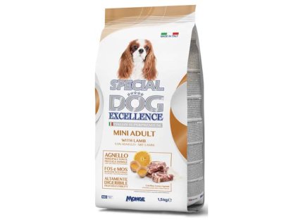 MONGE SPECIAL DOG EXCELLENCE MINI ADULT jahňa 1,5kg 29/13,5 superprémium