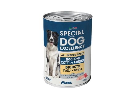 MONGE SPECIAL DOG EXCELLENCE pečené kúsky v šťave s tuniakom a kuracím mäsom pre psov 400g