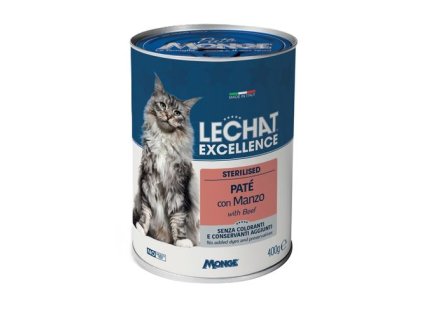 MONGE LECHAT EXCELLENCE paštéta pre sterilizované mačky s hovädzím mäsom 400g
