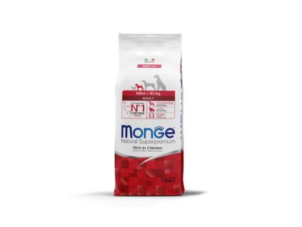 MONGE Natural Superpremium Mini Adult 7,5kg krmivo s kuracím pre dospelých psov malých plemien