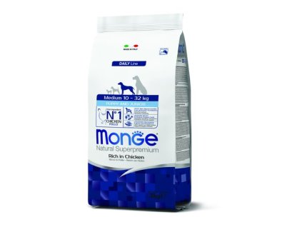 MONGE Natural Superpremium Medium Puppy 3kg krmivo s kuracím pre šteňatá stredných plemien