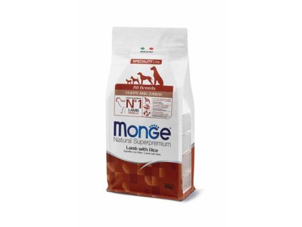 MONGE Natural Superpremium All Breeds Puppy 800g monoproteínové krmivo jahňa/ryža pre šteňatá všetkých plemien