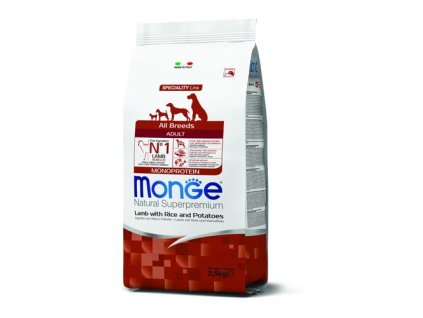 MONGE Natural Superpremium All Breeds Adult 2,5kg monoproteínové krmivo jahňa/ryža/zemiaky pre dospelé psy všetkých plemien
