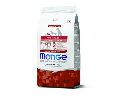 MONGE Natural Superpremium Mini Puppy 2,5kg monoproteínové krmivo jahňa/ryža pre šteňatá malých plemien