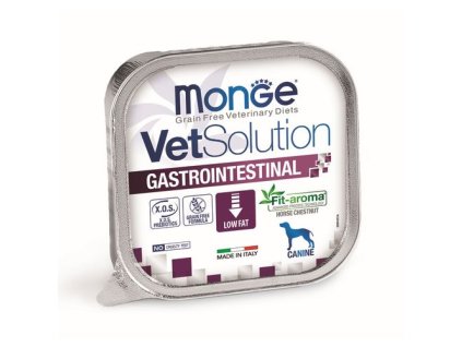 MONGE VetSolution Dog Gastrointestinal 150g paštéta pre psov na zníženie akútnych porúch črevného vstrebávania