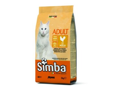 MONGE SIMBA Cat Chicken 2kg kompletné suché krmivo pre dospelé mačky s kuracím mäsom
