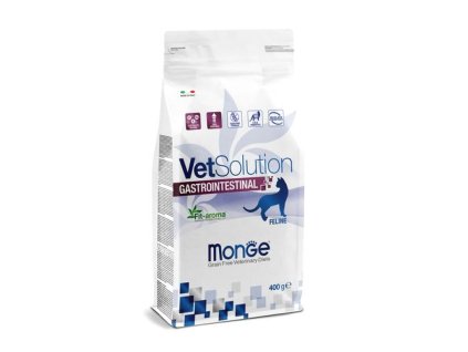 MONGE VetSolution Cat Gastrointestinal 400g diétne suché krmivo pre mačky na zníženie akútnych porúch črevného vstrebávania