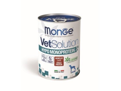 MONGE VetSolution Hypo Monoprotein Lamb 400g jahňacia diétna paštéta pre psov na zníženie intolerancií na zložky a živiny