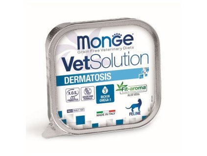 MONGE VetSolution Cat Dermatosis 100g paštéta pre mačky na podporu funkcie pokožky pri dermatóze