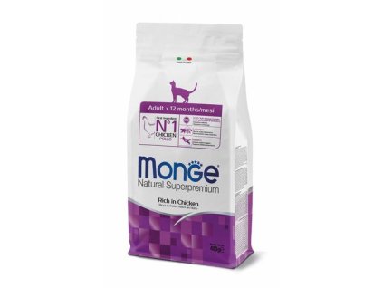 MONGE Natural Superpremium Adult 400g suché krmivo s kuracím pre dospelé mačky
