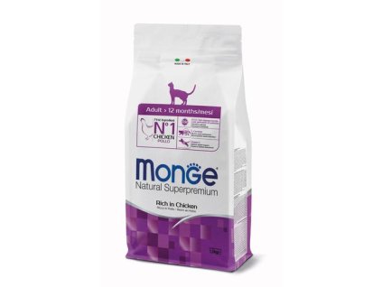 MONGE Natural Superpremium Adult 1,5kg suché krmivo s kuracím pre dospelé mačky