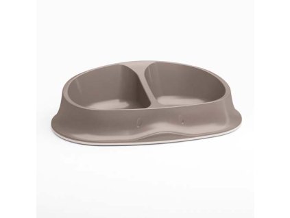 STEFANPLAST Chic dvojmiska 27x17,5x7,2 cm dvojmiska protišmyková svetlo šedá
