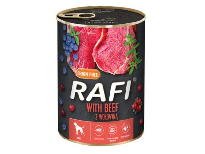 RAFI paštéta s hovädzím mäsom, čučoriedkami a brusnicami 400g -konzerva