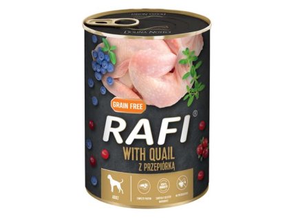 RAFI paštéta s prepelicou, čučoriedkami a brusnicami 400g konzerva pre psov