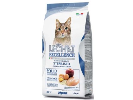 MONGE LECHAT EXCELLENCE STERILIZED Chicken 1,5kg superprémiové krmivo pre sterilizované mačky
