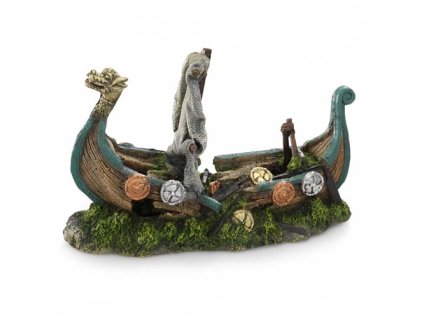 EBI AQUA DELLA Dekorácia do akvária loď Vikingov 25,5x10,5x16,5cm