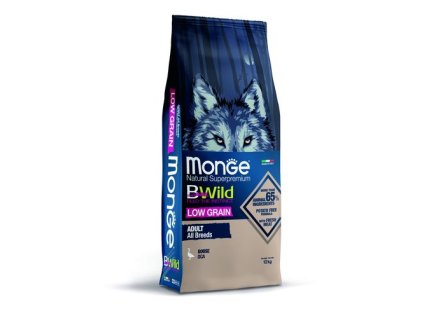 MONGE BWild Low Grain Adult 12kg kompletné krmivo pre dospelých psov s husacím mäsom so zníženým obsahom obilnín
