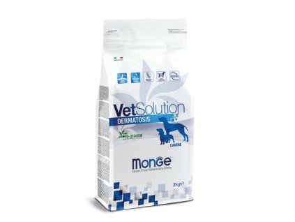 MONGE VetSolution Dog Dermatosis 2kg kompletné diétne krmivo proti nadmernému vypadávaniu srsti psov