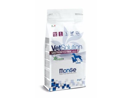 MONGE VetSolution Dog Gastrointestinal Adult 2kg diétne suché krmivo pre dospelých psov na zníženie akútnych porúch črevného vstrebávania