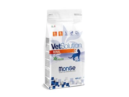 MONGE VetSolution Cat Renal 400g diétne suché krmivo pre mačky na podporu funkcie obličiek v prípade chronického zlyhania obličiek