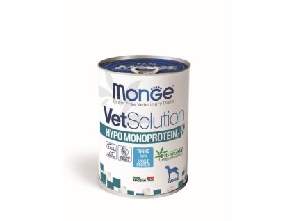 MONGE VetSolution Hypo Monoprotein Tuna 400g paštéta s tuniakom pre psov na zníženie intolerancií na zložky a živiny