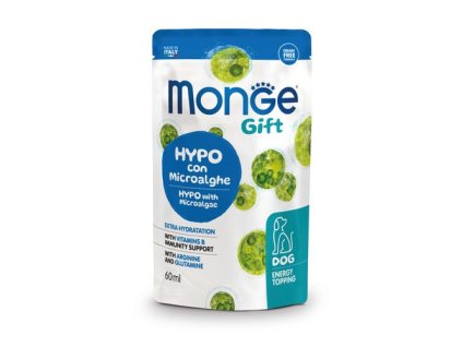 MONGE GIFT Energy Topping 60ml poleva na krmivo pre psov s mikroriasami- hydrolyzované živočíšne bielkoviny