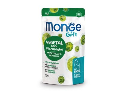 MONGE GIFT Energy Topping 60ml poleva na krmivo pre psov s mikroalgami- rastlinné zdroje bielkovín