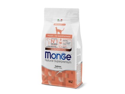 MONGE Natural Superpremium Adult 400g monoproteínové krmivo s lososom pre dospelé mačky