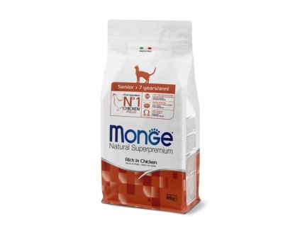 MONGE Natural Superpremium Senior 400g suché krmivo s kuracím pre seniorské mačky