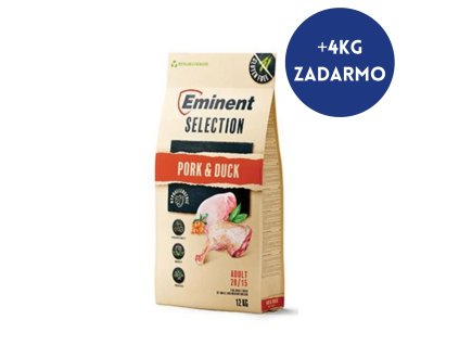 Eminent dog Selection Adult Pork & Duck 12 kg + 4 kg