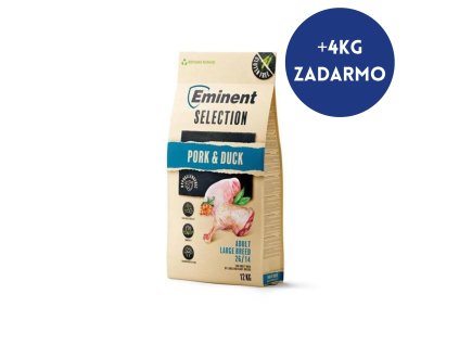 Eminent dog Selection Adult Large Breed Pork & Duck 12 kg + 4kg